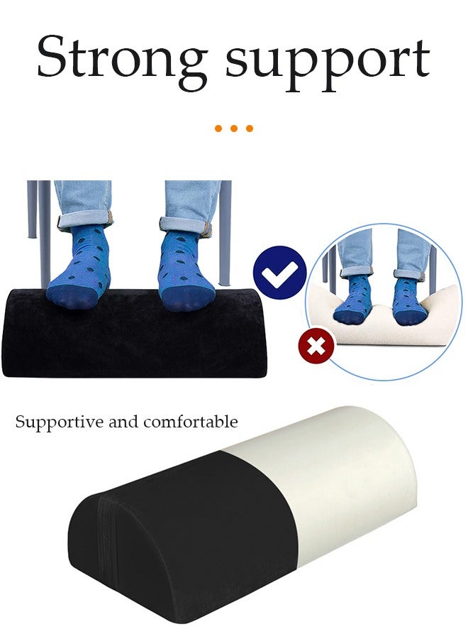 DUNISO مسند قدم تحت المكتب، دواسة قدم من إسفنج عالي الارتداد، دواسة قدم شبه دائرية متعددة الوظائف، مناسبة للمكتب، الترفيه، السيارة، الطائرة، 42*20*12 سم، أسود - Image 5