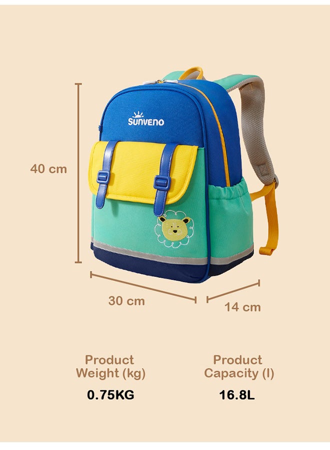 Sunveno School Backpack 16 Inches - Green Multicolour - Image 5