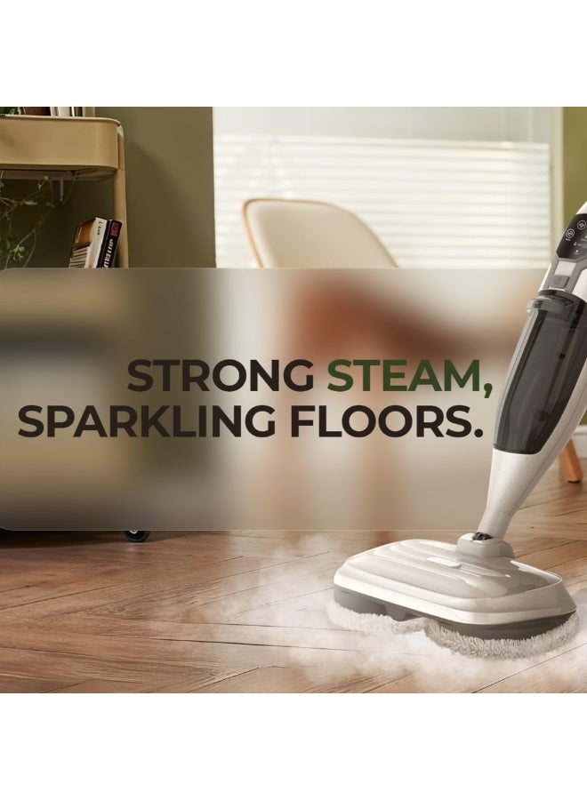 GREEN LION ممسحة بخار هيدرو سكرابنج 3X، منظف ممسحة دوار، بخار ثابت لمدة 30 دقيقة، خزان ماء سعة 550 مل، سرعة 12500 دورة في الدقيقة، تسخين سريع خلال 15 ثانية، منظف بخار خفيف الوزن للأرضيات الصلبة المغلقة، الخشب الصلب - Image 5