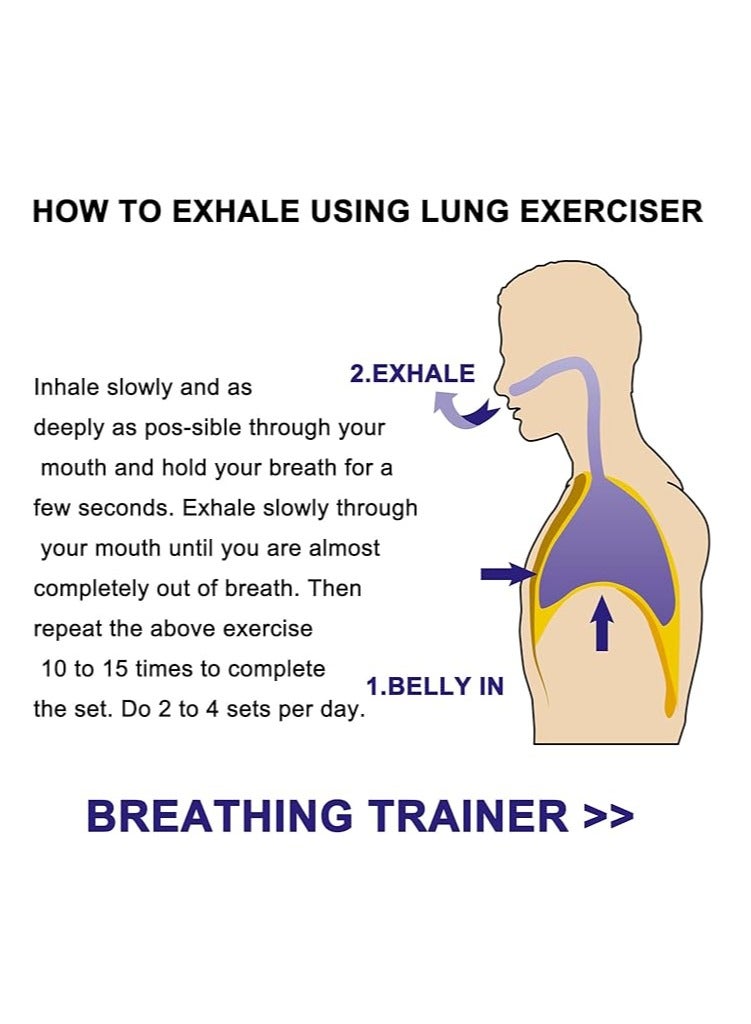 Breathing Lung Trainer - Oxygen Flow Breathing Trainer Lung Trainer Equipment to Improve Lung Capacity Handheld Lung Expansion Training Tools for Respiratory Therapy - Image 4