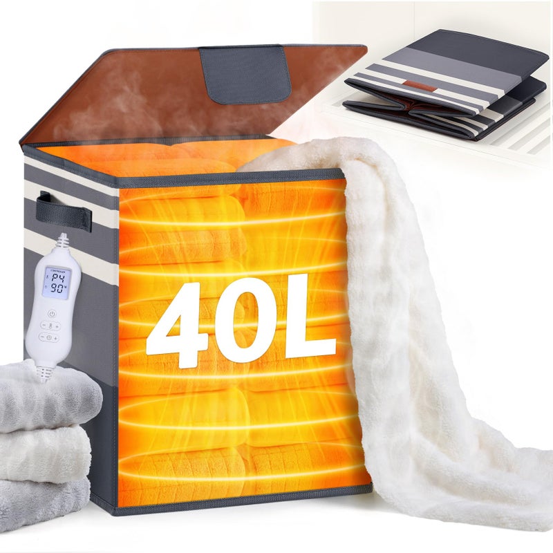 Leroci Foldable Towel Warmer 40L Large Capacity for Oversized Towels, Robes & Blankets, Fast Heating with 4 Modes, Auto Shut-Off, Gift Box - Image 1