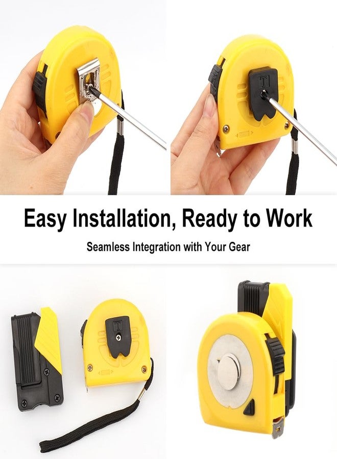 WALLFID 2 Pack Quick-Lock Tape Measure Holder for Belt - Universal Tape Measure Holder Set, Secure, Efficient, Double The Convenience for Your Tool Belt (Yellow 2Pcs) - Image 5