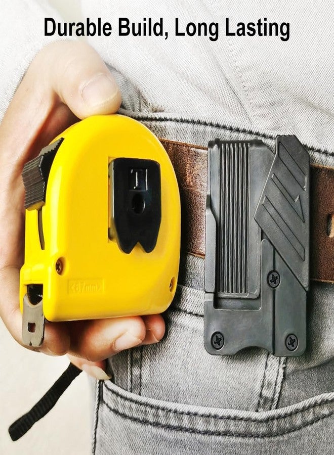 WALLFID 2 Pack Quick-Lock Tape Measure Holder for Belt - Universal Tape Measure Holder Set, Secure, Efficient, Double The Convenience for Your Tool Belt (Yellow 2Pcs) - Image 4