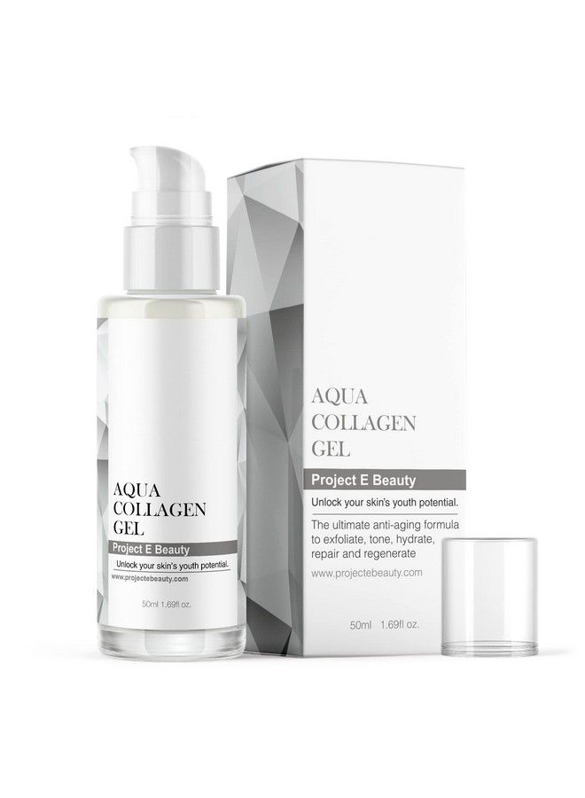 Project E Beauty Aqua Collagen Gel 24Hour Hydration ; Antiaging Brightening Treatment ; Hydrating & Moisturizing Facial Skincare ; Antiwrinkle Body Lotion ; For Dry Or Rough Skin ; 50Ml - Image 1