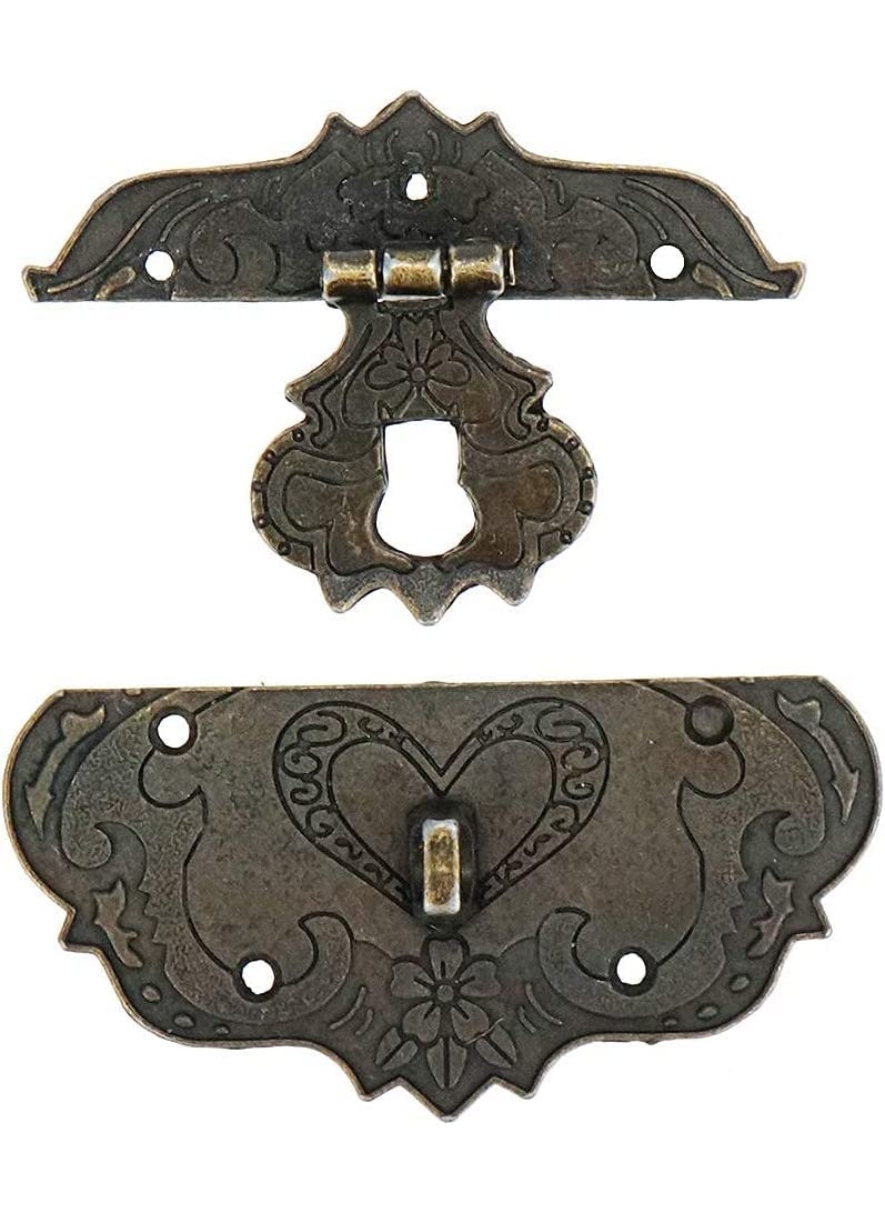 Teclican - Antique Decorative Hasp Clasp Latch Lock Wooden Box Latch Lock Clasp Small Size 76mm x 57mm3 x 224 2 - Image 1
