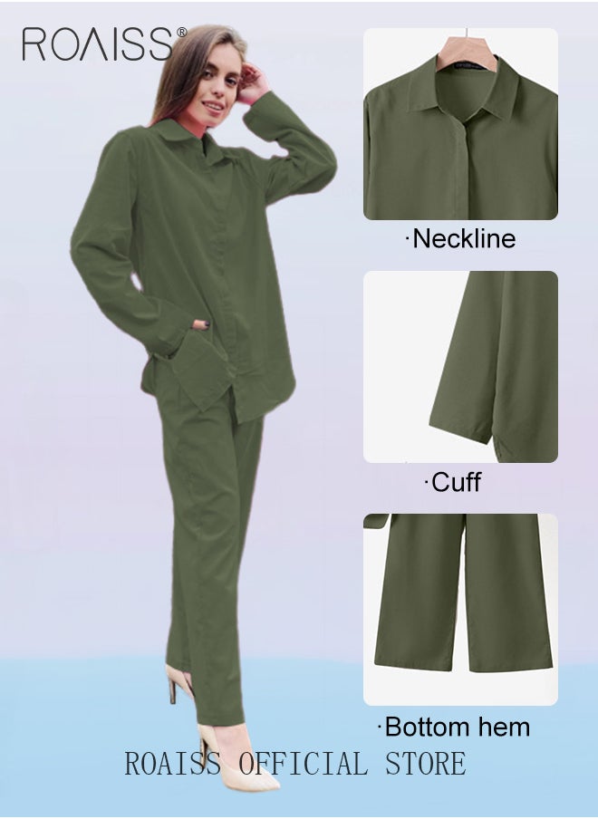 Ladies Comfortable Cotton Linen 2 Piece Suit for Daily Commute - Shirt and Wide Leg Pants Set with Simple Loose Fit Design for Leisure - pzsku/Z19D702604B9D73E07BA9Z/45/_/1705050450/276211a1-8bfa-4807-a016-d45ad7be9583