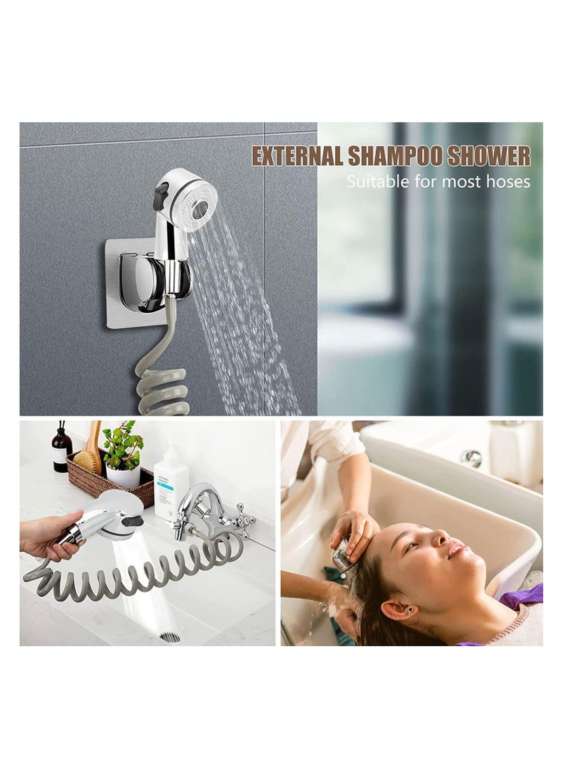 SYOSI Salon Shampoo Shower Sink Sprayer Head, Bathroom Shower Head for Kids, Pedicure Spa, Side Control Button Stainless Steel Faucet Replacement for Pets Baby Hair Washing - Image 4