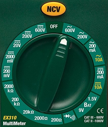 Extech EX310 Mini Digital Multimeter with NCV Detector 2000Count Large LCD 05 Basic Accuracy ACDC Voltage Current Resistance DiodeContinuity Compact Manual Ranging Multimeter - Image 3