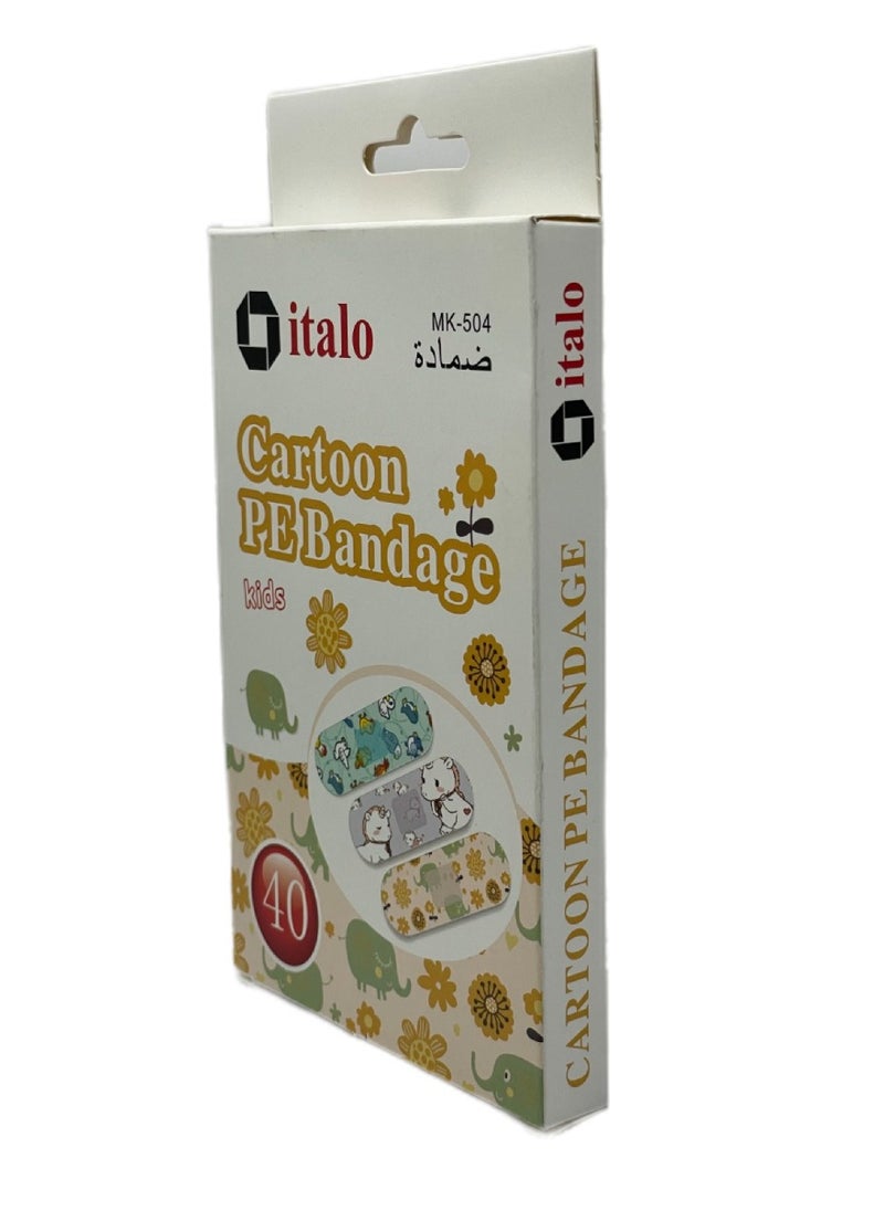 ITALO Pack 40 Pcs Cartoon PE Bandage For Kids  - Image 2