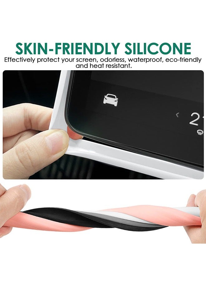 Generic Screen Protector Frame Compatible with Tesla Model 3 and Model Y 2017-2024 Screen Edge Protector Cover Center Console Decoration Interior Accessories (White) - Image 3