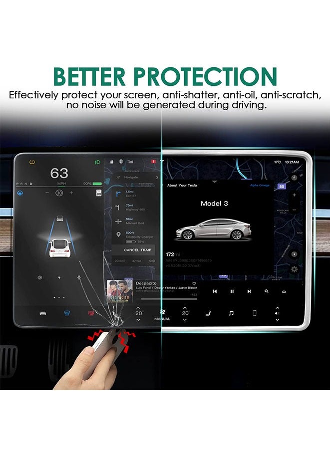 Generic Screen Protector Frame Compatible with Tesla Model 3 and Model Y 2017-2024 Screen Edge Protector Cover Center Console Decoration Interior Accessories (White) - Image 4