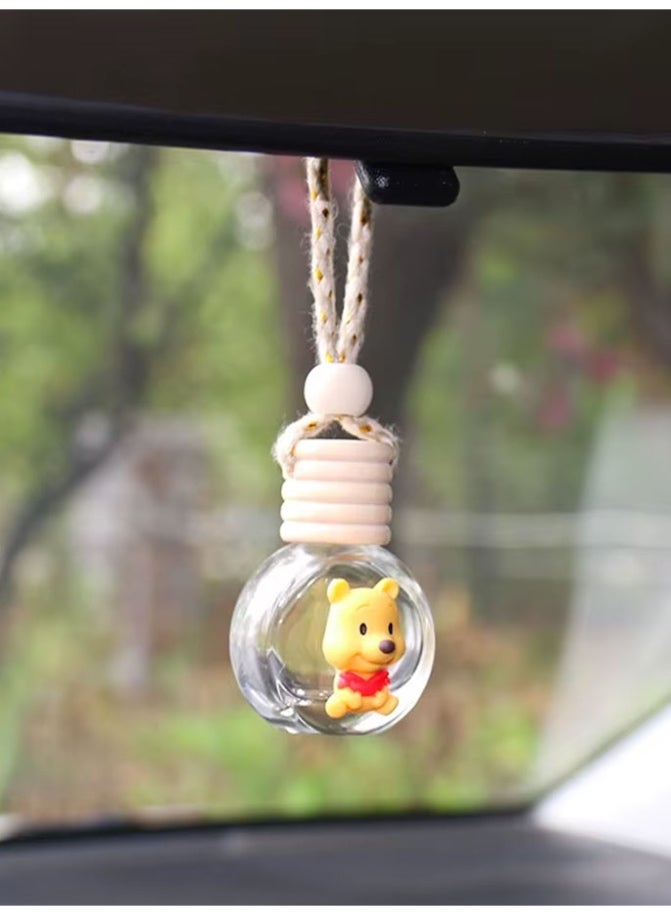 Unique and attractive refillable empty perfume bottle car mirror charm with Honey bear design - Image 2