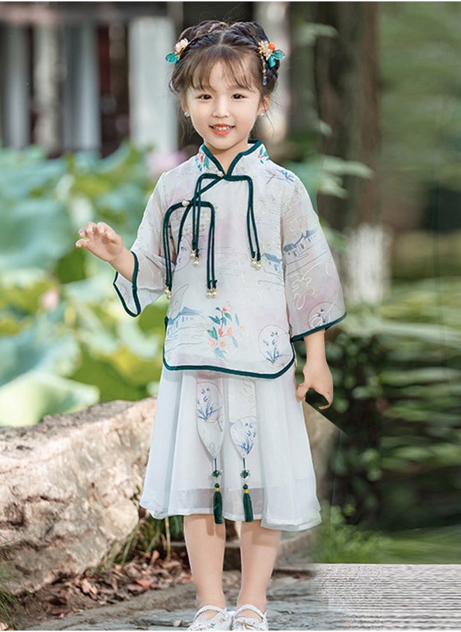 Al Aoyama Hanfu Girl Traditional Chinese Dress School Clothes Style Ancient Children's Performance Students  Modern Hanfu Kids 