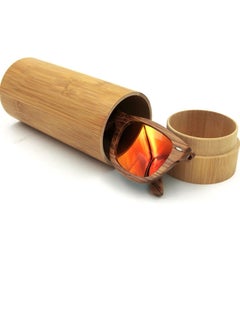 Y&D Sunglasses Case, Cylindrical Glasses Wooden Storage Box Bamboo Wood Home Office (glasses not included)  - Image 1
