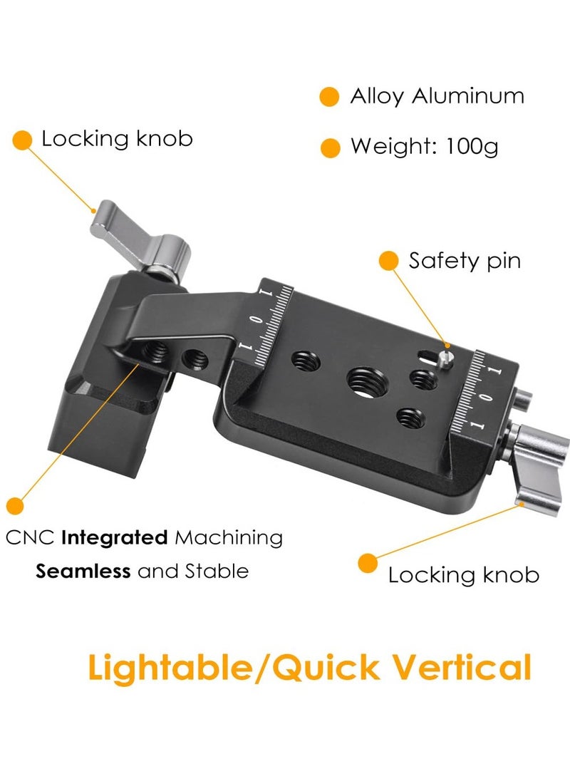 Excefore - RS3 Vertical Camera Mount, Robust Portrait Mounting Solution Compatible With DJI RS 2 RS 3 RS3 PRO For IG YouTube Shorts Tiktok Video Extended Vertical Shooting, Camera Stabilizer - Image 1