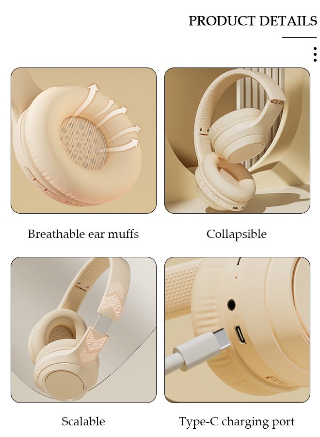 DUNISO Waterproof Wireless Headphones Active Noise Cancelling Bluetooth Headphones Over Ear with Adjustable Microphone Deep Bass Comfortable Protein Earpads Bluetooth 5.3 for Travel and Work - Image 2