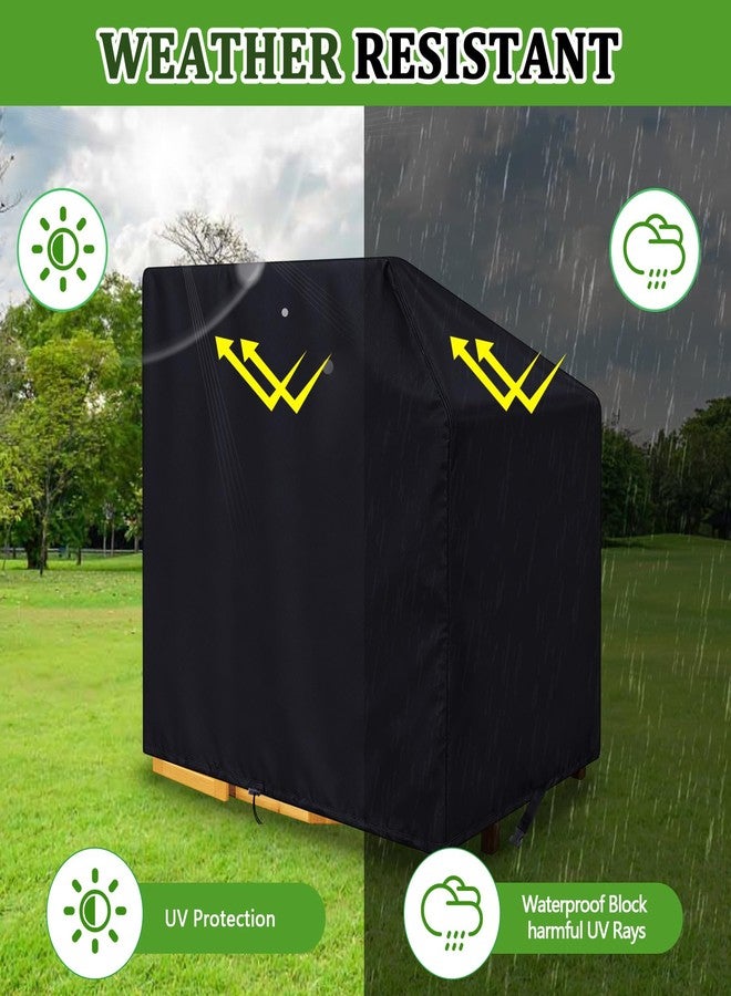 Ribbonlic Playhouse Cover Outdoor Wooden Kids Playhouse Covers for Outside, 76"L x 51"w x 61"h, Waterproof, Sun Protection Dust, Easy to Put on, Heavy Duty Oxford Fabric, Black - Image 5