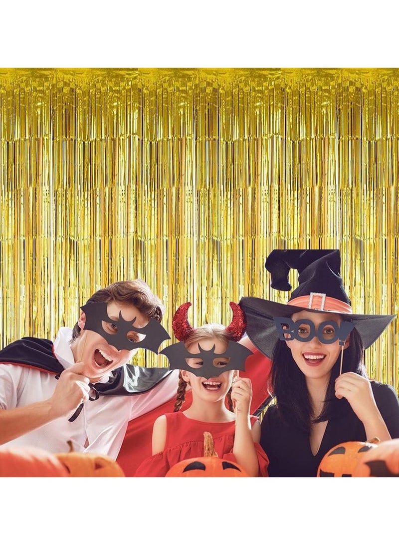 مارك ستارة من رقائق الذهب | 1 × 2 متر خلفية حفلات من الزينة المعدنية للهالوين، وحفلات استقبال المولود الجديد، وحفلات الزفاف، والعيد، والتخرج، وديكورات حفلات أعياد الميلاد [عبوة من قطعتين] - Image 4