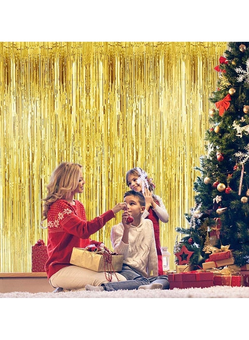 مارك ستارة من رقائق الذهب | 1 × 2 متر خلفية حفلات من الزينة المعدنية للهالوين، وحفلات استقبال المولود الجديد، وحفلات الزفاف، والعيد، والتخرج، وديكورات حفلات أعياد الميلاد [عبوة من قطعتين] - Image 5