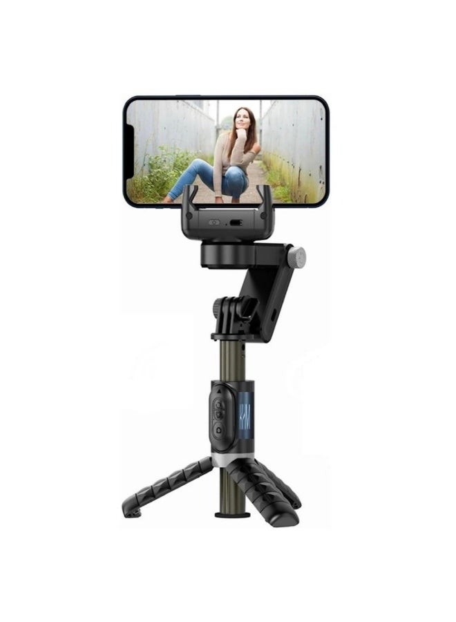 ACLIX Gimbal Stabilizer Tripod for smartphones with light handheld or portable 360° rotation with face tracker and wireless remote control compatible with iPhone and Android - Image 1