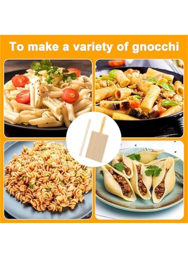 Generic Gnocchi Board, Natural Beech Wood Gnocchi Board Paddle with Roller Garganelli Cavatelli Macaroni Pasta Maker Tortellini Cavarola Roller for Italian Gnocchi Pasta Cutlery Gift  - Image 3