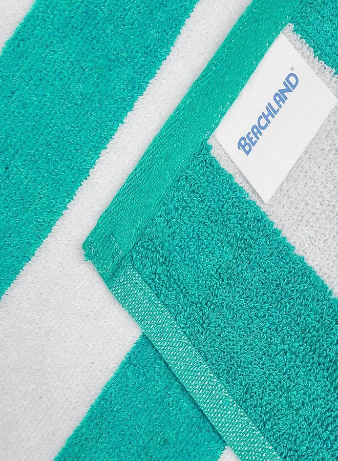 Beachland Velour Classic Cabana Stripe Beach Towel - 30 x 60 inch - Soft Cotton Terry Resort Style Perfect for Beach and Pool - Image 5