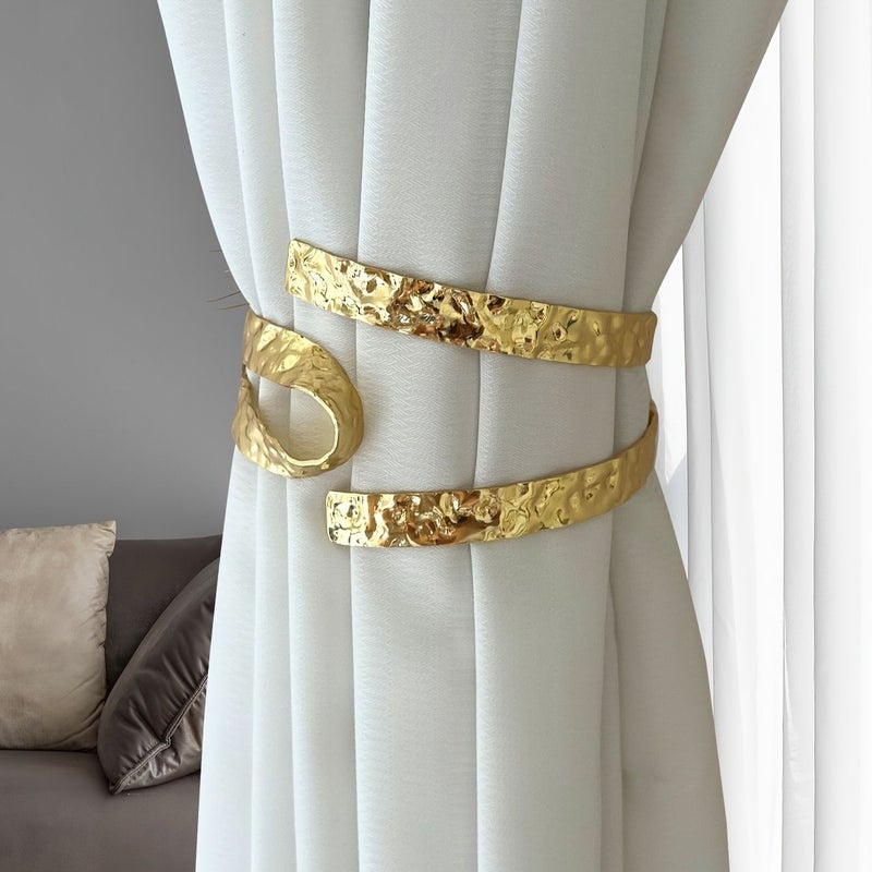 Vintage Gold Zinc Alloy Curtain Bracket No Drill Installation for Window Blinds Drapes - Image 2