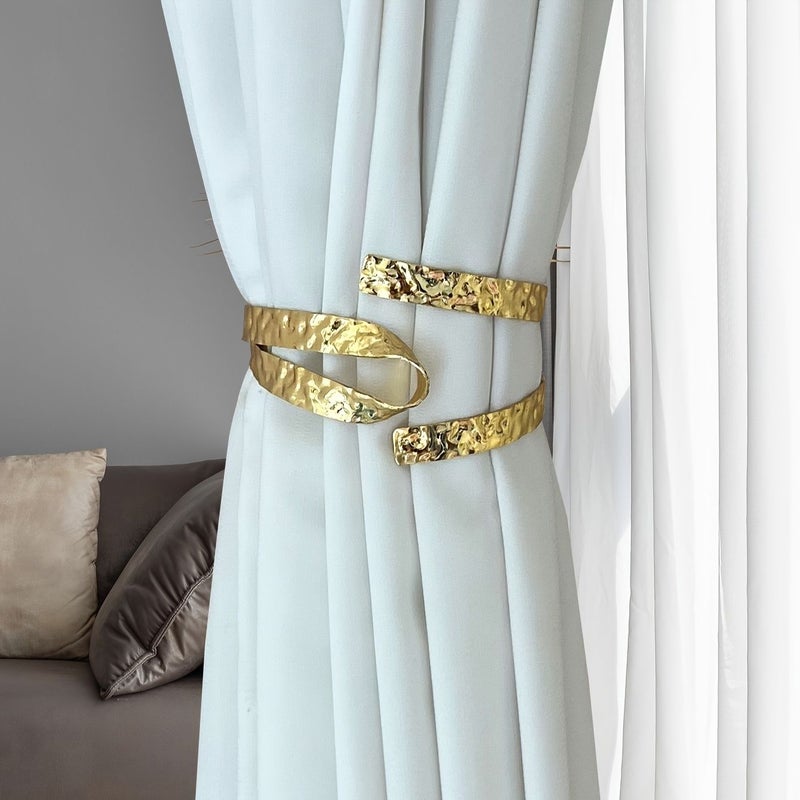 Vintage Gold Zinc Alloy Curtain Bracket No Drill Installation for Window Blinds Drapes - Image 4