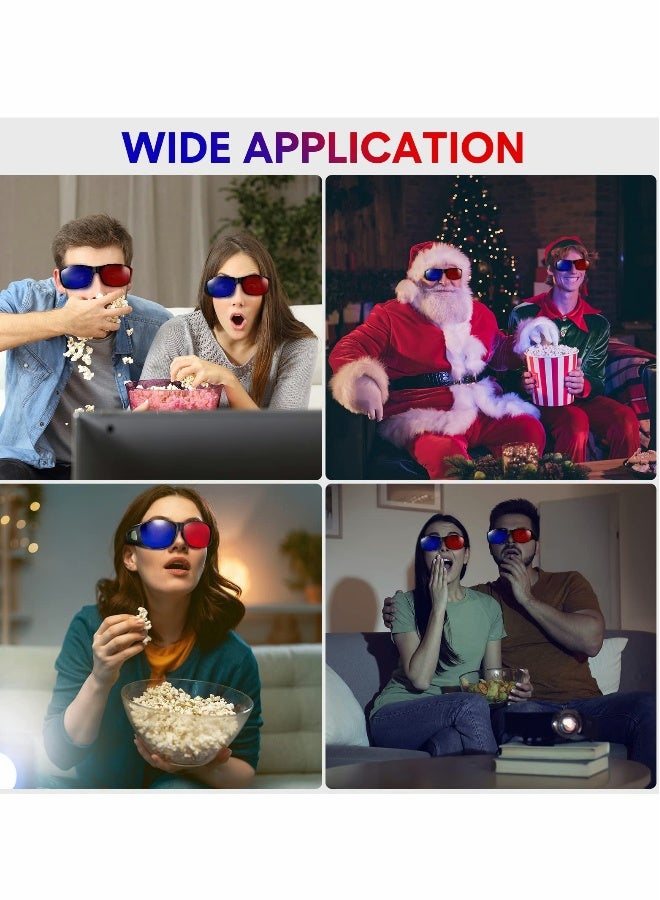 3D Glasses, 3D Movie Game Glasses Red Blue 3D Style Glasses for 3D Game Home Theater Simple Design Viewing Glasses Anaglyph Projector Glasses （10 Pieces ） - Image 5