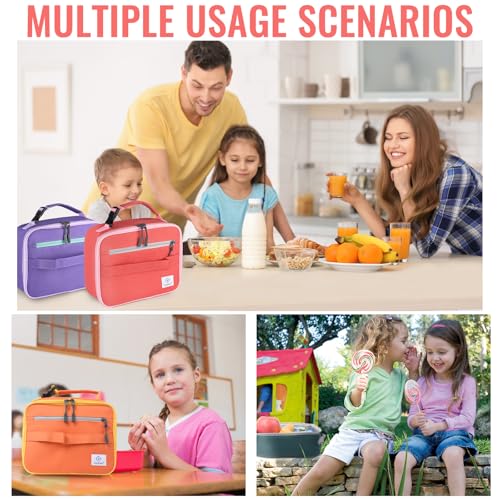 Genteen Lunch Box Lunch Bag for Kids Girls,Insulated Lunch Bag Women,Reusable Lunchbox for School,Work,Outdoor (Red) - Image 2