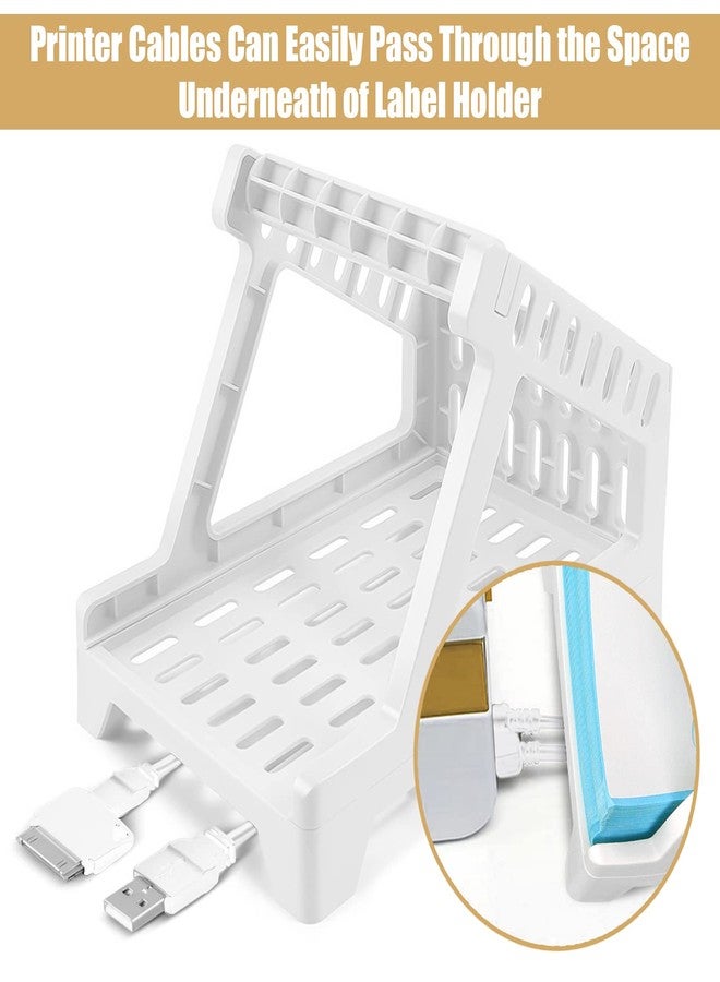 Ctemnpho Large Label Holder for Rolls & Fan-Fold Label Basket Stand for Desktop Printer (White, Large) - Image 4