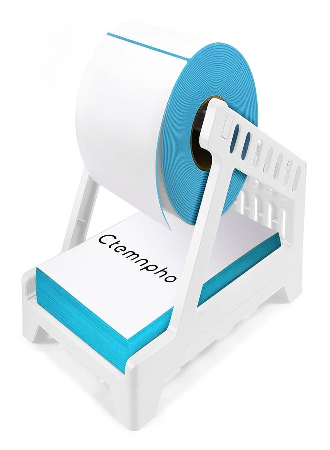 Ctemnpho Large Label Holder for Rolls & Fan-Fold Label Basket Stand for Desktop Printer (White, Large) - Image 1