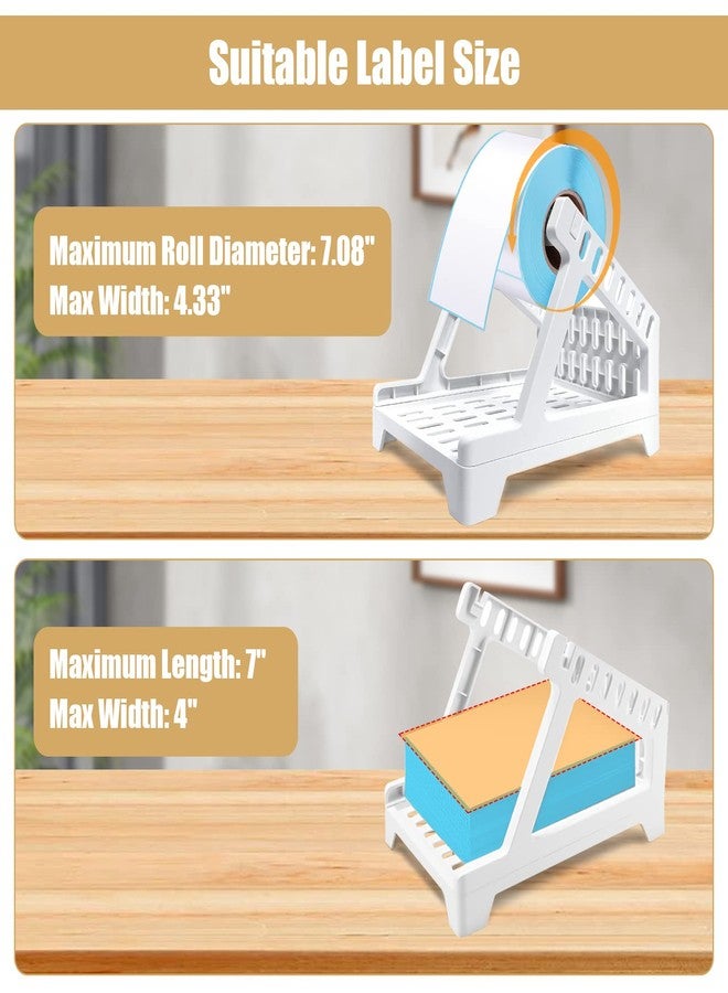 Ctemnpho Large Label Holder for Rolls & Fan-Fold Label Basket Stand for Desktop Printer (White, Large) - Image 3