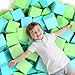 WINTECY 24PCS Foam Cubes 5x5x5 Foam Pit Blocks Set Soft Stacking Blocks for Indoor GamesTrampolines Gymnastics Parkour Action Sport Green and Light Blue - Image 2