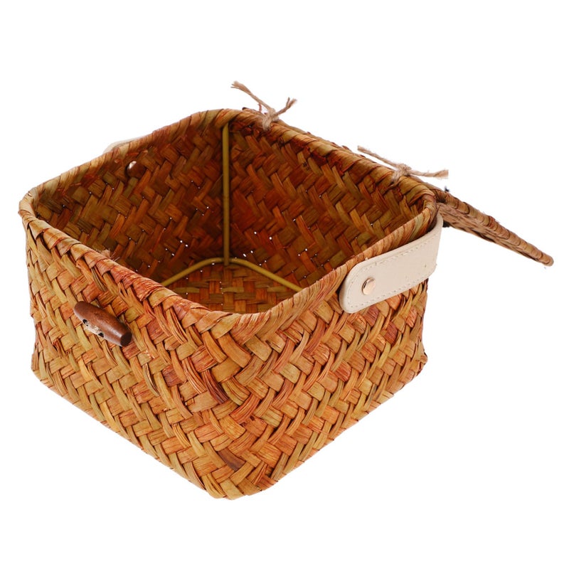 Natural Woven Storage Basket with Handle for Nursery Bedroom Living Room and Kitchen - Image 2