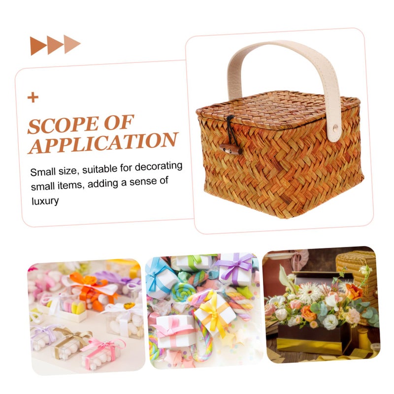 Natural Woven Storage Basket with Handle for Nursery Bedroom Living Room and Kitchen - Image 5