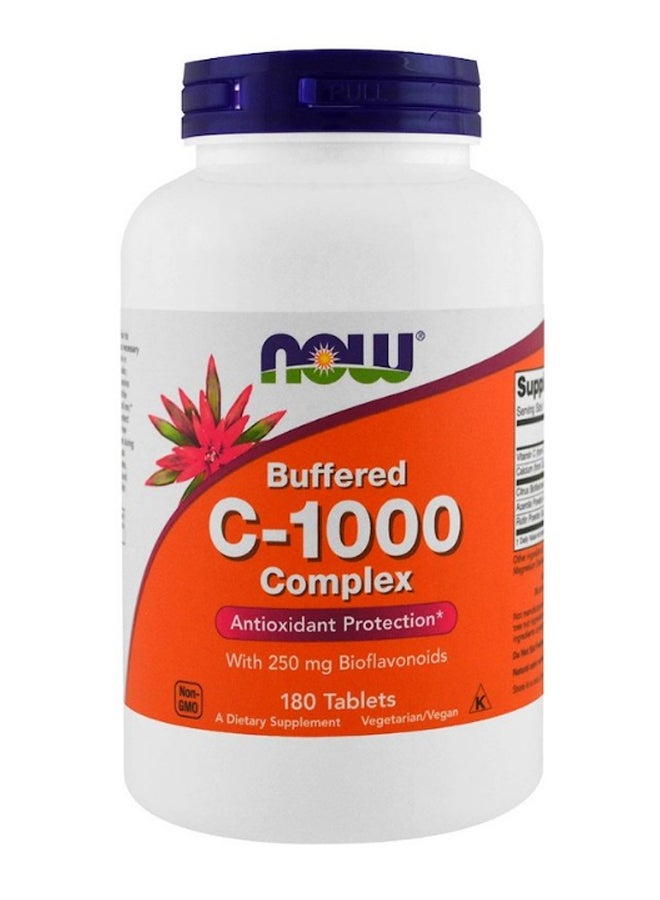 Now Foods Buffered C-1000 Complex Dietary Supplement - 180 Tablets - Image 1