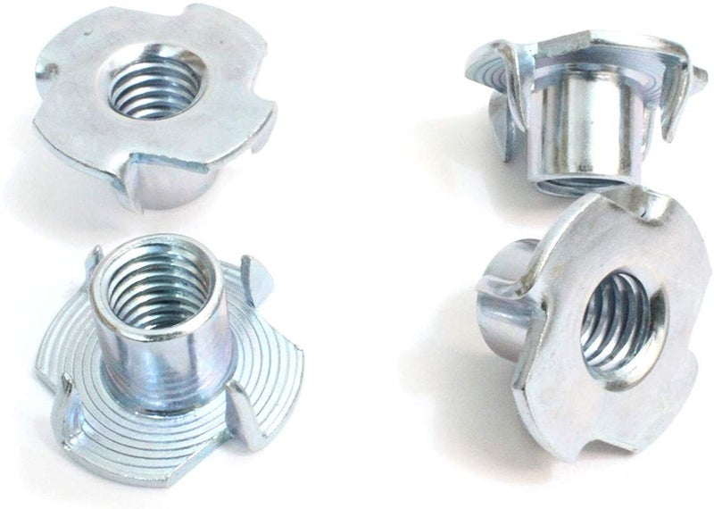 Rpi shop - M6 X 10mm Tee Nut, Four Claws Furniture Nut, Wood T-Nut, Zinc Plated, Pack of 10 Pcs - Image 2