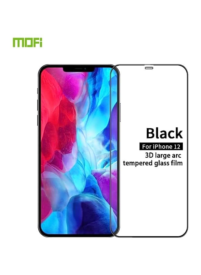 MOFI Tempered Glass Screen Protector Compatible For iPhone 12 mini MOFI 9H 3D Explosion-proof Curved Screen Tempered Glass Film Black - Image 1
