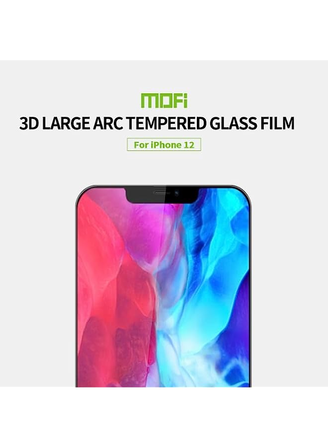 MOFI Tempered Glass Screen Protector Compatible For iPhone 12 mini MOFI 9H 3D Explosion-proof Curved Screen Tempered Glass Film Black - Image 2