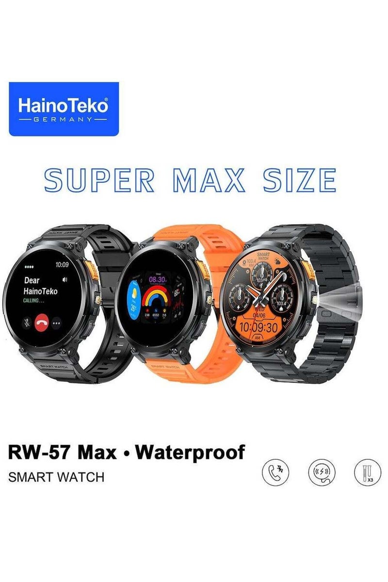 Haino Teko RW-57 Max Waterproof Smartwatch With Large Screen AMOLED Display Built in Flash Light 3 P - Image 1