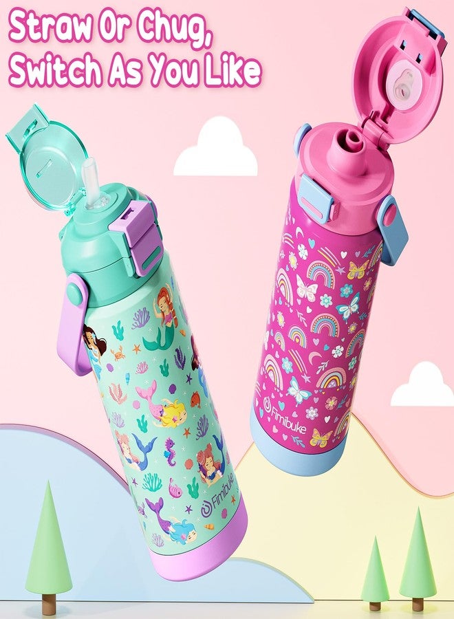 Fimibuke Kids Insulated Water Bottle with Pop-Open Straw & Spout 2-in-1 Lid, 18oz Leak Proof 18/8 Stainless Steel Vacuum Tumbler, BPA-Free Kids Cup For Travel School Boys Girls Toddler, 2 Packs Sea World - Image 5