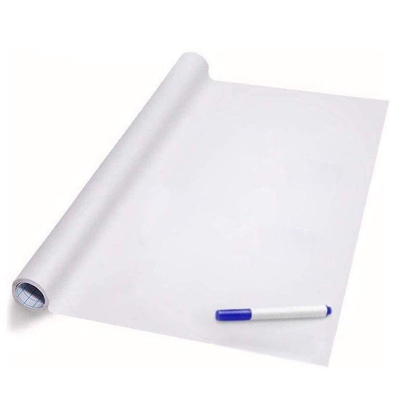 VG Self Adhesive Polyvinyl Chloride White Board Paper,Easy Peel and Stick Dry Erase Whiteboard For Classroom, Planning, Office, Kid Painting With 1 Water Pen (78.7" x 17.7") - Image 4