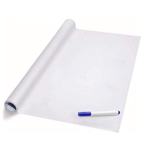 VG Self Adhesive Polyvinyl Chloride White Board Paper,Easy Peel and Stick Dry Erase Whiteboard For Classroom, Planning, Office, Kid Painting With 1 Water Pen (78.7" x 17.7") - Image 1