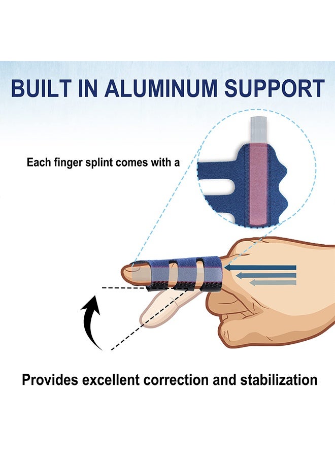 4 Pcs Upgraded Trigger Finger Splint & Brace Support, with 3 Adjustable Fixing Belts, Finger Straightener for Middle/Ring/Index/Pinky/Thumb, Fits Broken Finger, Straightening & Arthritis - Image 5