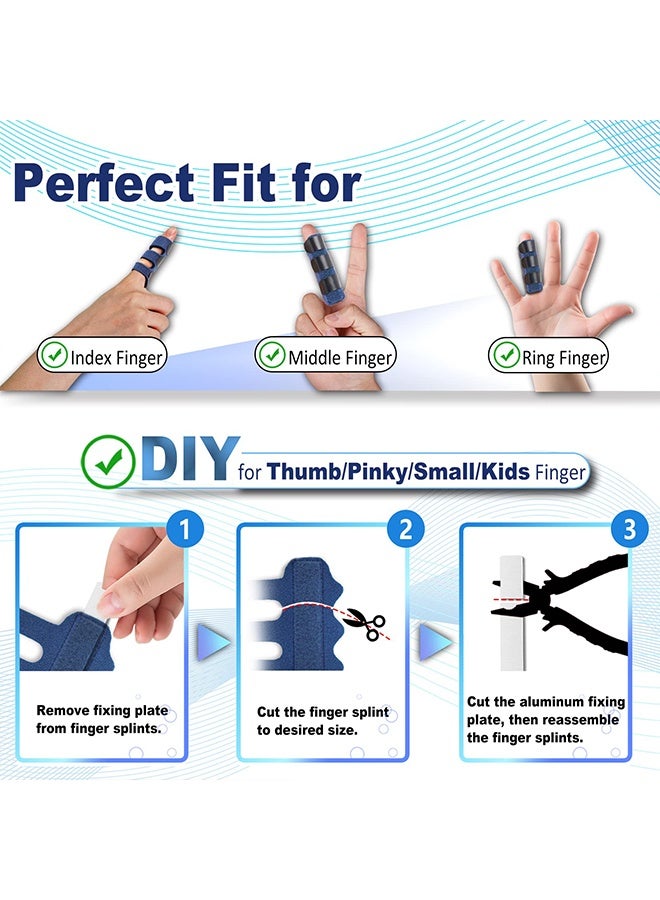 4 Pcs Upgraded Trigger Finger Splint & Brace Support, with 3 Adjustable Fixing Belts, Finger Straightener for Middle/Ring/Index/Pinky/Thumb, Fits Broken Finger, Straightening & Arthritis - Image 4