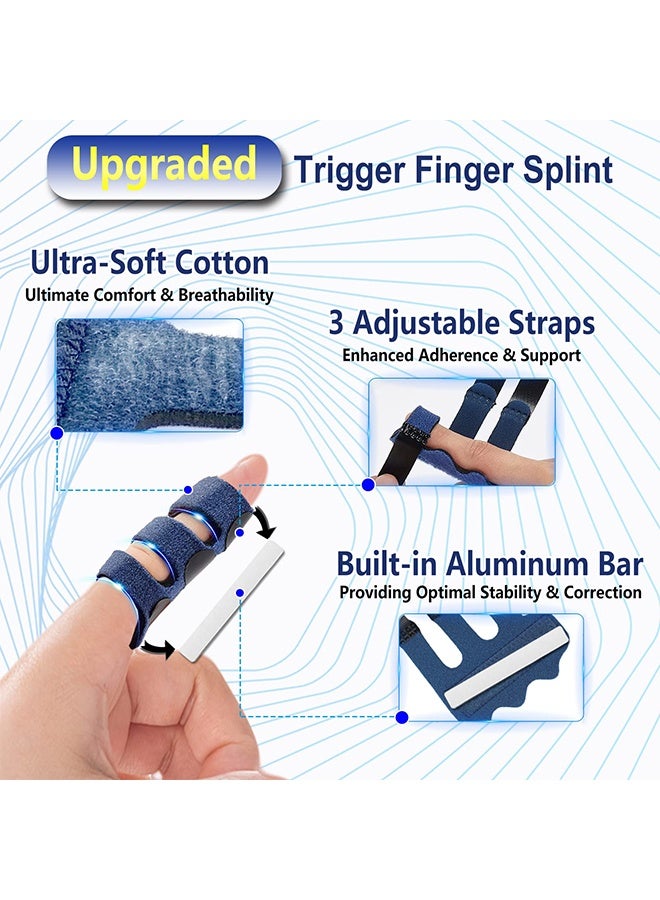 4 Pcs Upgraded Trigger Finger Splint & Brace Support, with 3 Adjustable Fixing Belts, Finger Straightener for Middle/Ring/Index/Pinky/Thumb, Fits Broken Finger, Straightening & Arthritis - Image 3