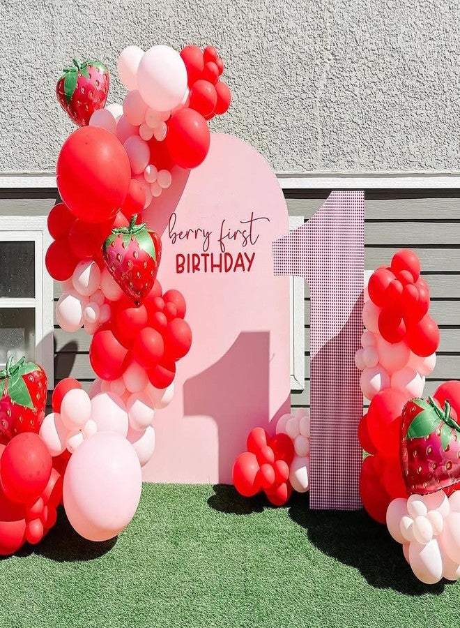 KHC-KHF Strawberry-Balloons Berry-Birthday-Balloon 6PCS 28inch Red Fruit Strawberry First Birthday Party Decorations Wedding Baby Shower Gender Reveal Supply - Image 5