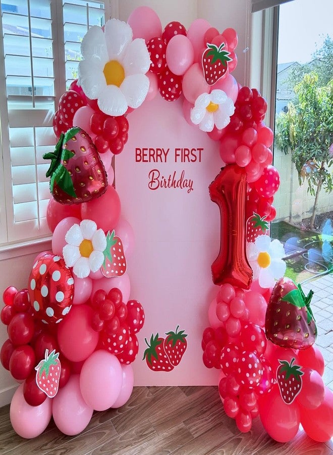 KHC-KHF Strawberry-Balloons Berry-Birthday-Balloon 6PCS 28inch Red Fruit Strawberry First Birthday Party Decorations Wedding Baby Shower Gender Reveal Supply - Image 2