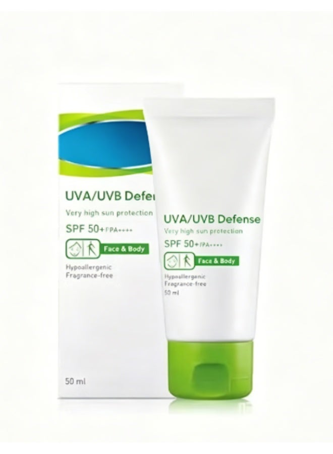واقي شمس بعامل حماية SPF50+، حماية فائقة من الأشعة فوق البنفسجية UVA/UVB، تركيبة خفيفة الوزن ومرطبة بتقنية ميكسوريل